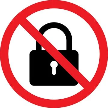 No lock sign. Stock Illustration