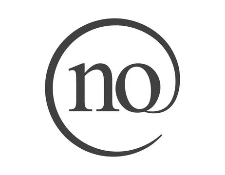 NO logo from two letter with circle shape email sign style. N and O round l.. Stock Illustration
