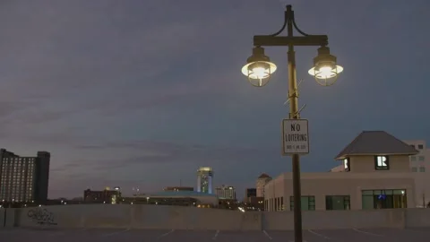 No Loitering Sign with the Sunset. Stock Footage 170074115