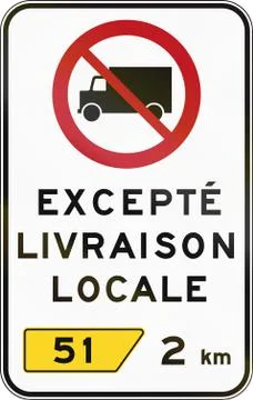 No Lorries Except Local Delivery in Canada Stock Illustration