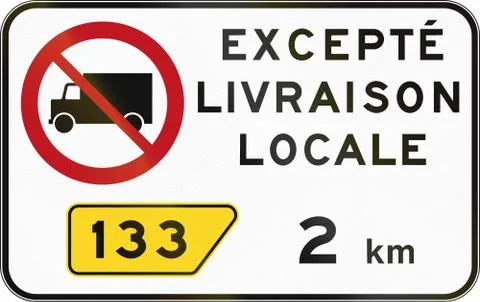 No Lorries Except Local Delivery in Canada Stock Illustration