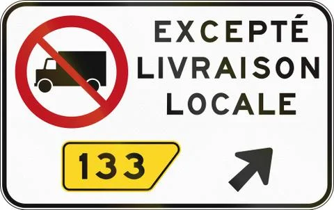 No Lorries Except Local Delivery in Canada Stock Illustration