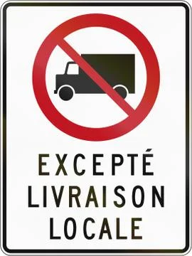 No Lorries Except Local Delivery in Canada Illustrazione stock