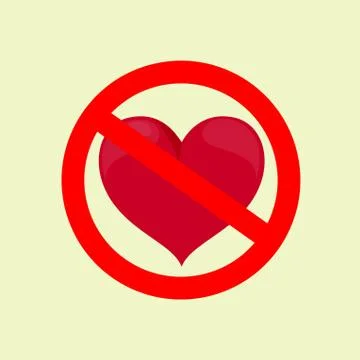 No Love. Stock flat vector illustration. Stock Illustration