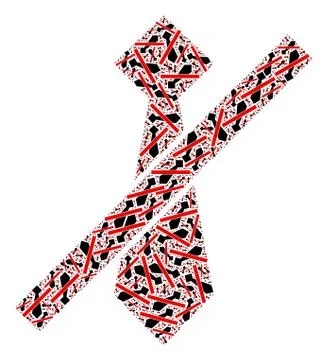 No Man Tie Recursion Mosaic of No Man Tie Items Stock Illustration