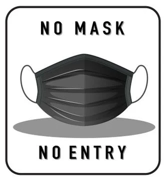 No mask no entry warning sign with mask object 스톡 일러스트
