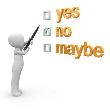 No, maybe, yes Stock Illustration