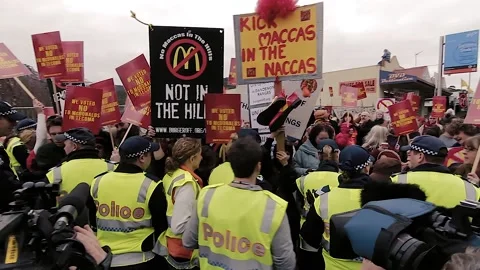 No McDonalds in Tecoma (Australia) Protests (2013) - Raw Footage #2 Stock Footage 160151795