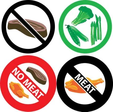 No Meat Sign Stock Illustration