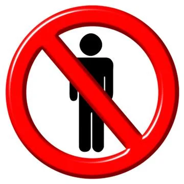 No men 3d sign Stock Illustration