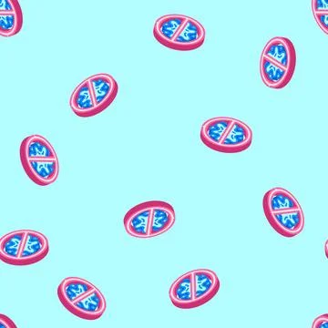 No mess design isometric icon seamless pattern Stock Illustration