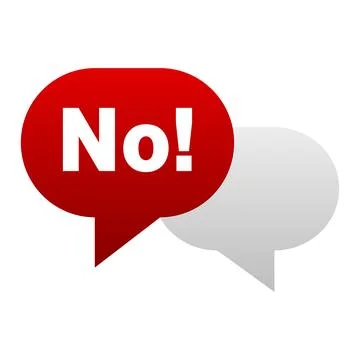 No, message bubbles. Vector illustration Stock Illustration