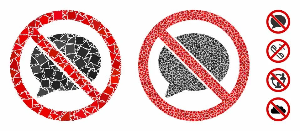 No message cloud Composition Icon of Tuberous Items 스톡 일러스트