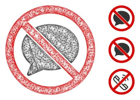 No Message Cloud Polygonal Web Vector Mesh Illustration Illustrazione stock