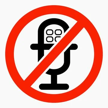 No microphone. Don't speak. Stock Illustration