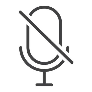 No Microphone line icon, web and mobile Stock Illustration