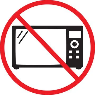 No microwave icon on white background. not allow microwave sign. flat style. Stock Illustration
