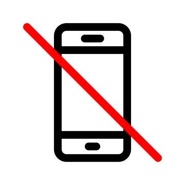 No mobile phone line icon. Vector graphics Stock Illustration