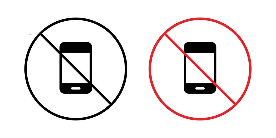 No mobile phone sign vector editable eps10 Illustrazione stock
