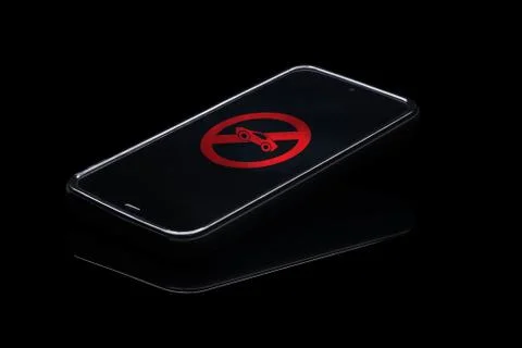 No mobile phone while driving. Stock Photos
