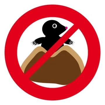 No mole symbol on white background Stock Illustration