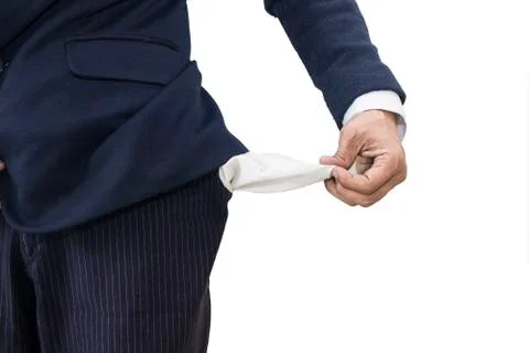 No money. Empty pockets Stock Photos