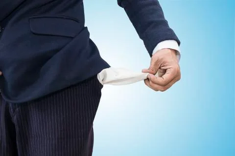 No money. Empty pockets Stock Photos
