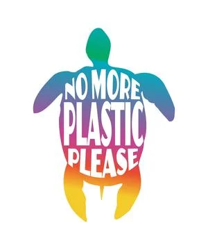 No More Plastic Please. Stop ocean plastic pollution. Save the Turtles. Stock Illustration
