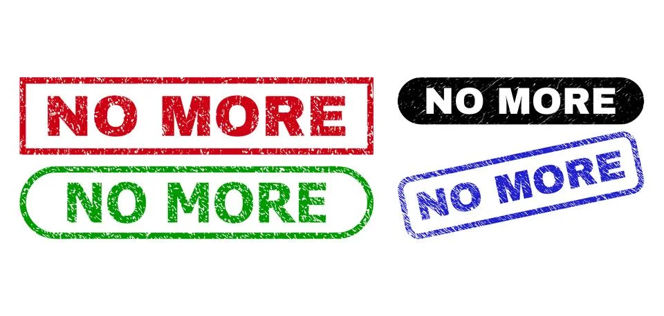NO MORE Rectangle Stamp Seals Using Rubber Style Ilustração Stock