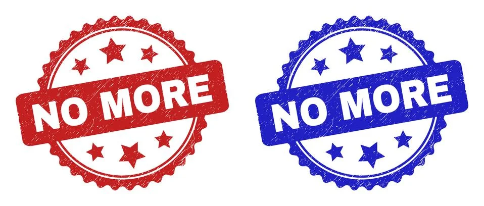 NO MORE Rosette Seals Using Rubber Style Ilustração Stock