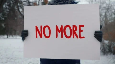 NO MORE Time to show the actions against social problems Stock Footage 128003275