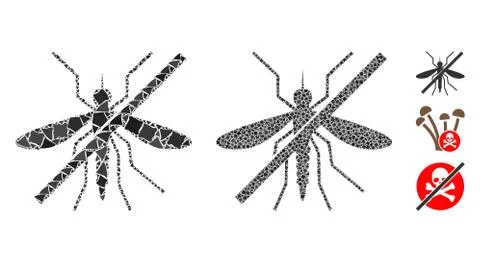 No mosquito Mosaic Icon of Bumpy Items Stock Illustration
