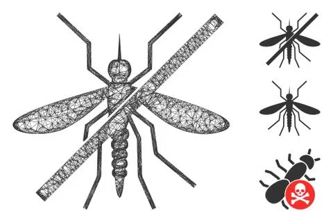No Mosquito Polygonal Web Vector Mesh Illustration Illustrazione stock