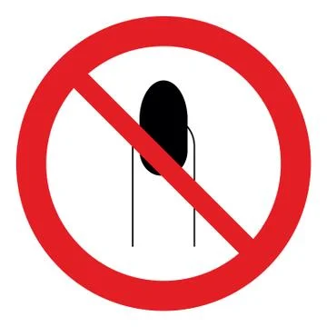 No nail vector. Not allow   nail sign. The red circle prohibiting sing Stock Illustration