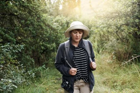 No need for a map when she's out exploring nature Stock Photos