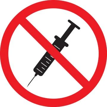 No needles warning sign. Stock Illustration