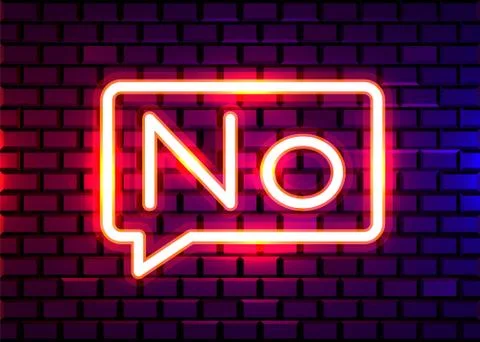No Neon Text. No neon sign, design template, modern trend design, night neon Illustrazione stock