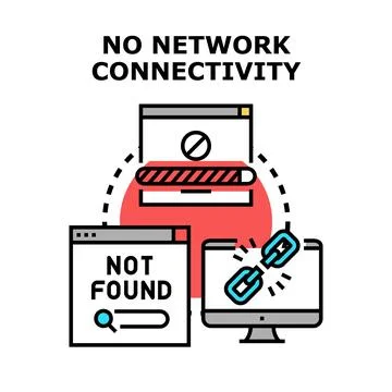 No network connectivity problem with lost connection Stock Illustration