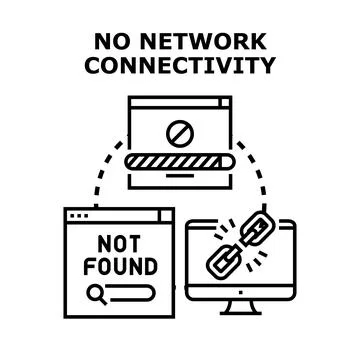 No network connectivity problem with lost connection Stock Illustration