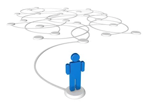 No Network Of People - Alone Stock Illustration