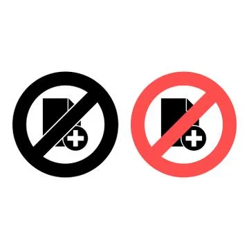 No new document, text icon. Simple glyph, flat vector of text editor ban, pro Illustrazione stock