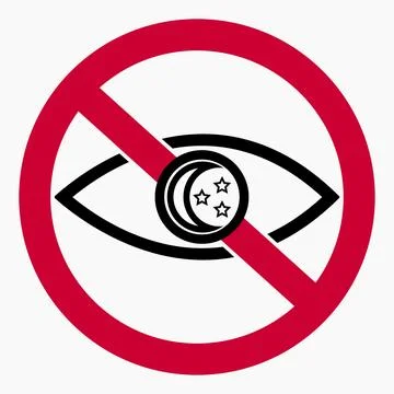 No night vision. Night video ban.  Stock Illustration