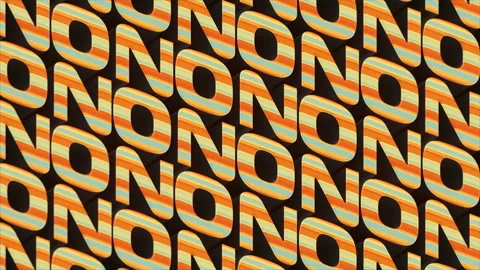 NO NO NO word from 3d letters seamless loop animation. 3d rendering 4K, UHD Stock Footage 150425896
