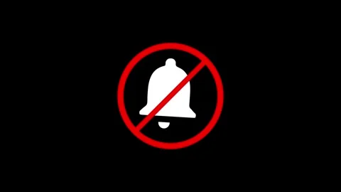 No notification sign icon animation isolated on black background Stock Footage 345111599