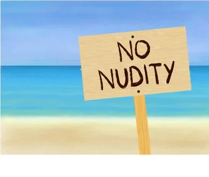No Nudity Beach Stock Illustration