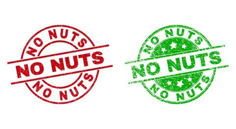NO NUTS Round Watermarks Using Unclean Texture Illustrazione stock