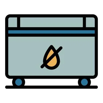 No oil heater icon vector flat 스톡 일러스트