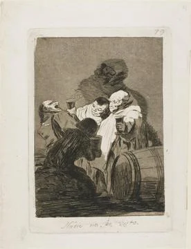 No One Has Seen Us, plate 79 from Los Caprichos Made 1797 1799 Spain. Etch... Stock Photos