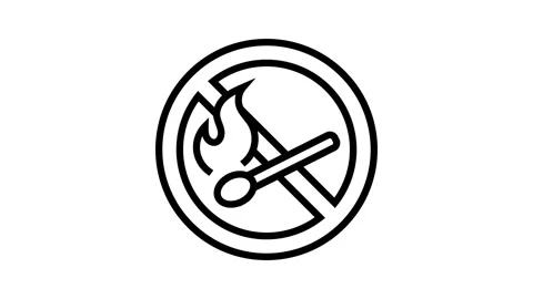 No open fire flame emergency line icon animation Stock Footage 326133323