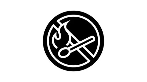 No open fire flame emergency glyph icon animation Stock Footage 326154639